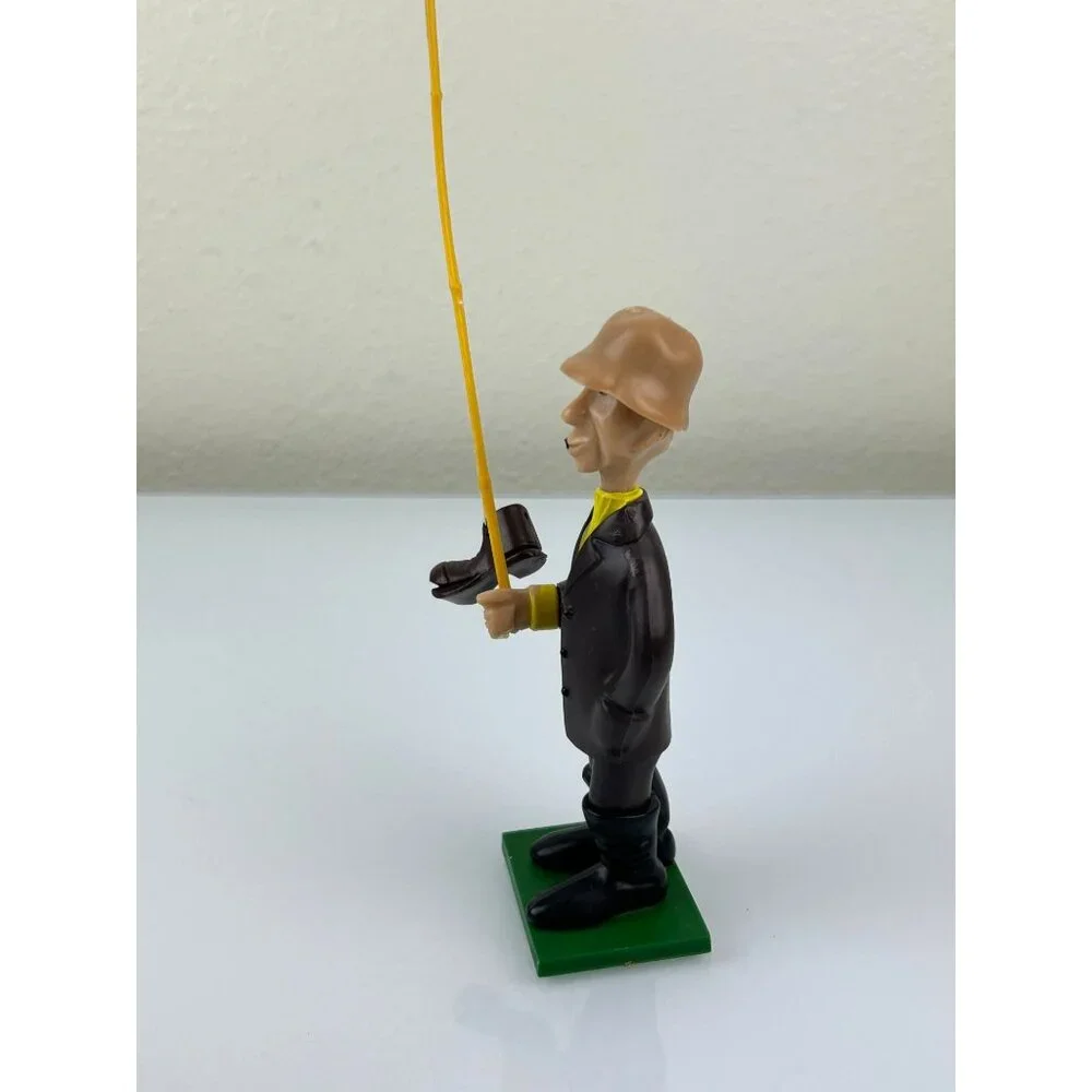 Wilton Cake Topper Old Man Fishing Pole Boot Vintage Made in Hong Kong Plastic